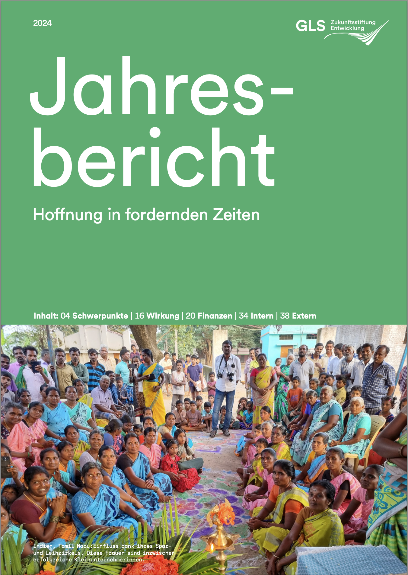 Titel des Jahresberichts 2024 der GLS Zukunftsstiftung Entwicklung