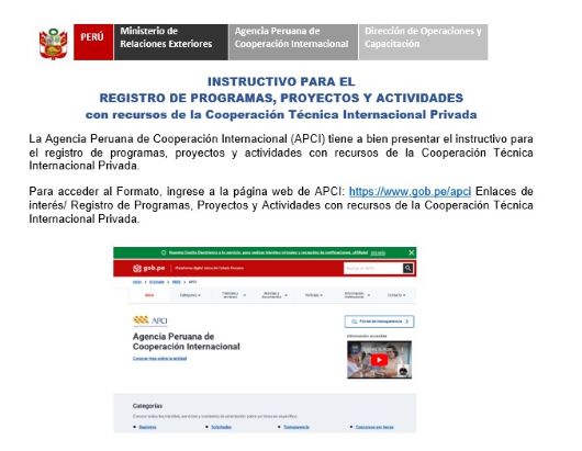 Screenshot der Internetseite des Ministeriums für auswärtige Angelegenheiten in Peru