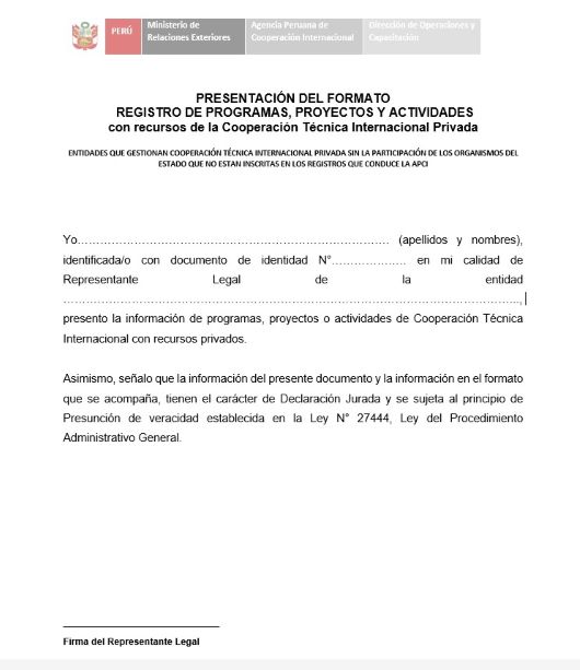 Screenshot der Internetseite des Ministeriums für auswärtige Angelegenheiten in Peru